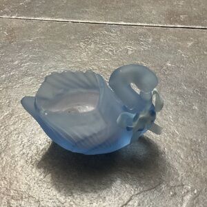Blue Glass Bird votive holder
